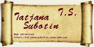 Tatjana Subotin vizit kartica